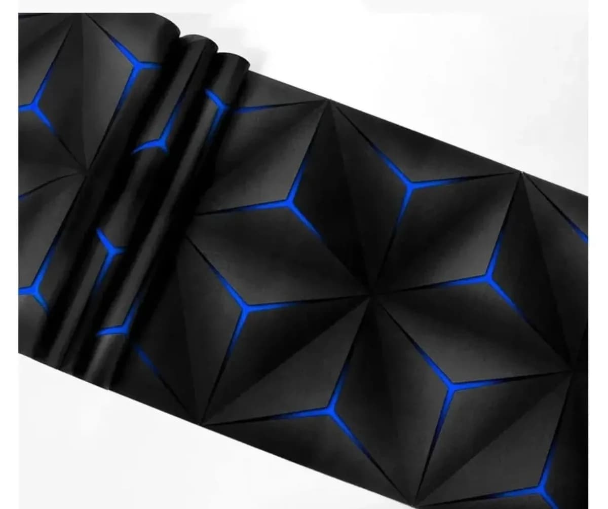 Blue Mercedes Pattern 3D Wallpaper