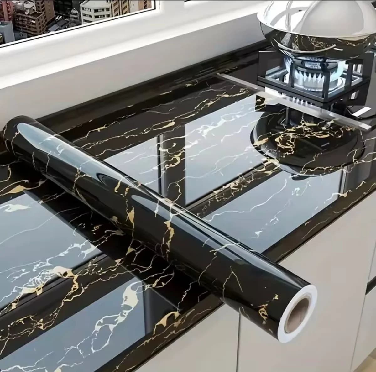 Kitchen and Bathroom Marble contact paper