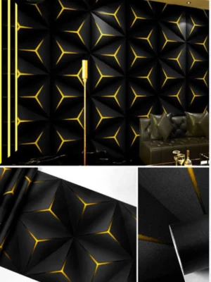3D KTV Black and Yellow Wallpaper