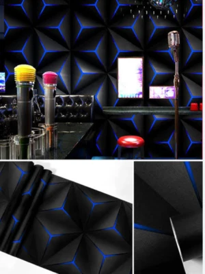 3D Black and Blue KTV wallpaper