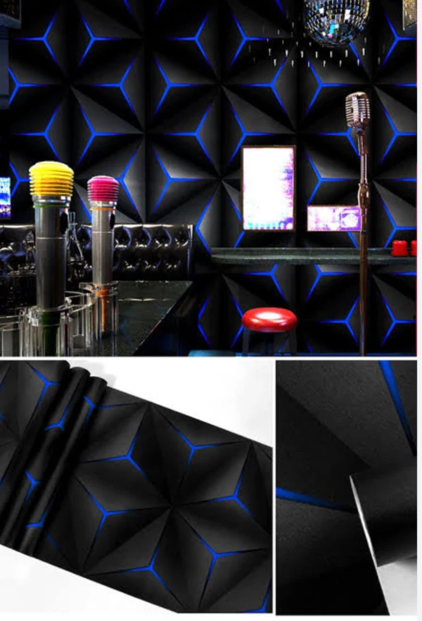 3D Black and Blue KTV wallpaper
