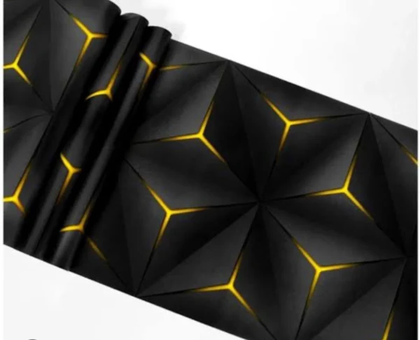 3D KTV Black and Yellow Wallpaper